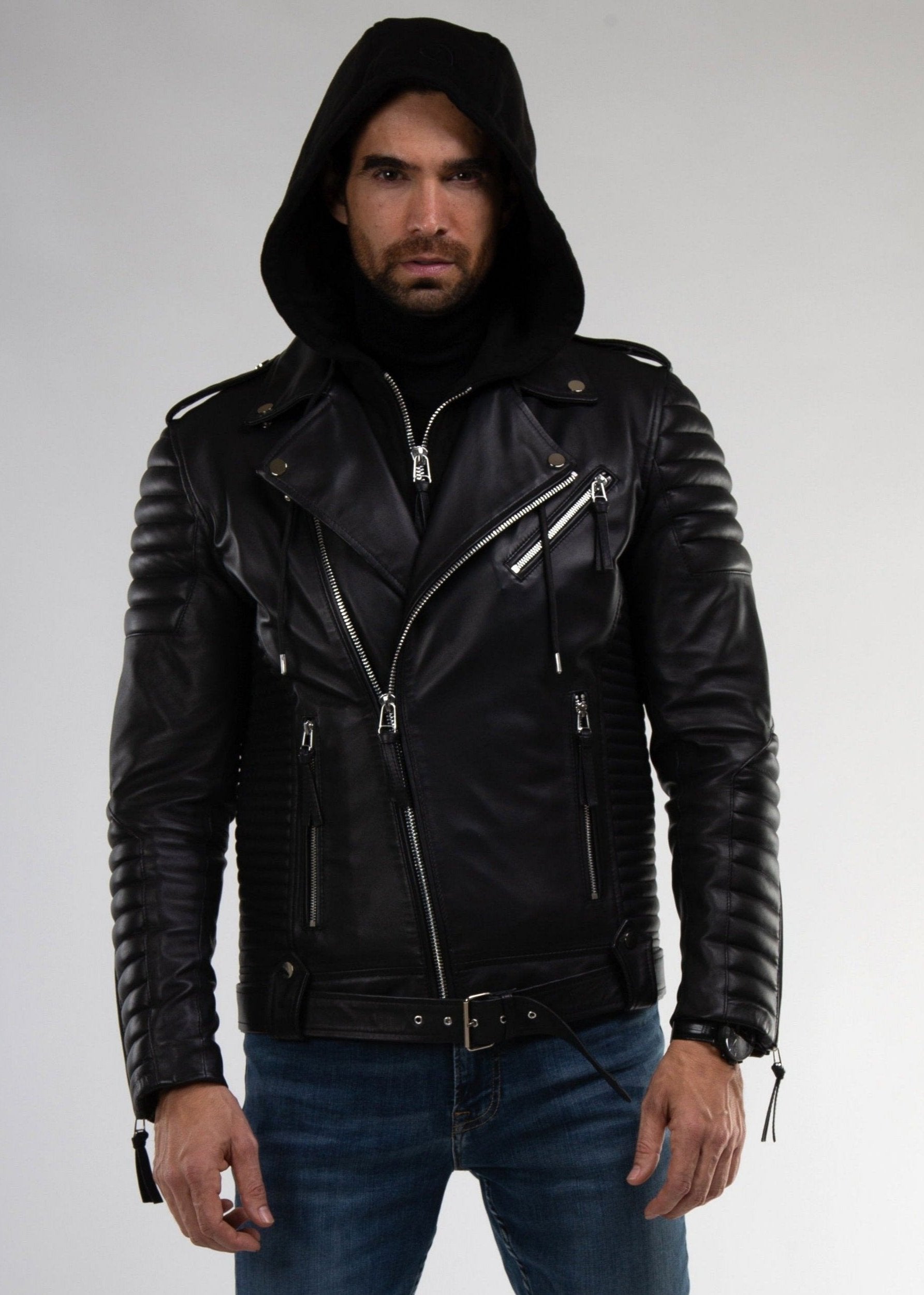りJentlouis Leather Hooded Jacket Mサイズ Leather Hooded Jacket – Jent Louis